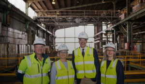 lr OneFortyOne Chief Operating Officer Nigel Boyd, Minister for Forest Industries Clare Scriven MLC, Prime Minister Peter Malinauskas MP, OneFortyOne CEO Wendy Norris